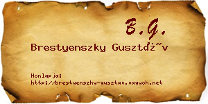 Brestyenszky Gusztáv névjegykártya